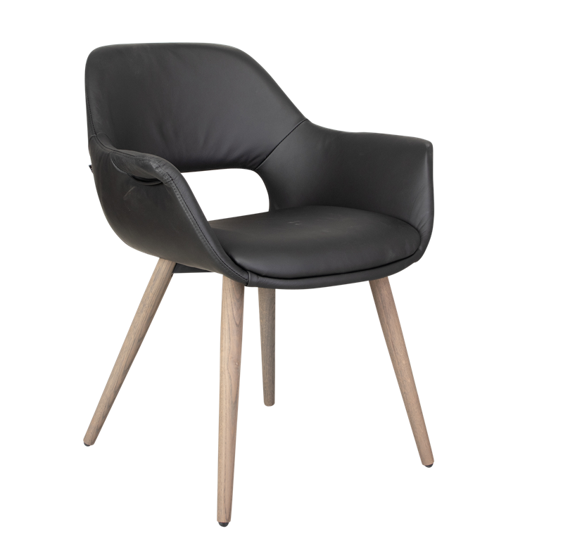 Fenja dining chair Black leather