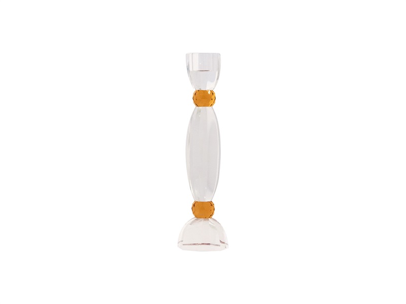 Anemone candle holder 22 cm, amber 