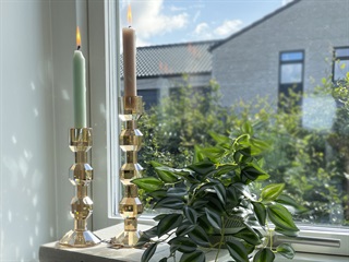 Iris candle holder 18 cm, champagne 