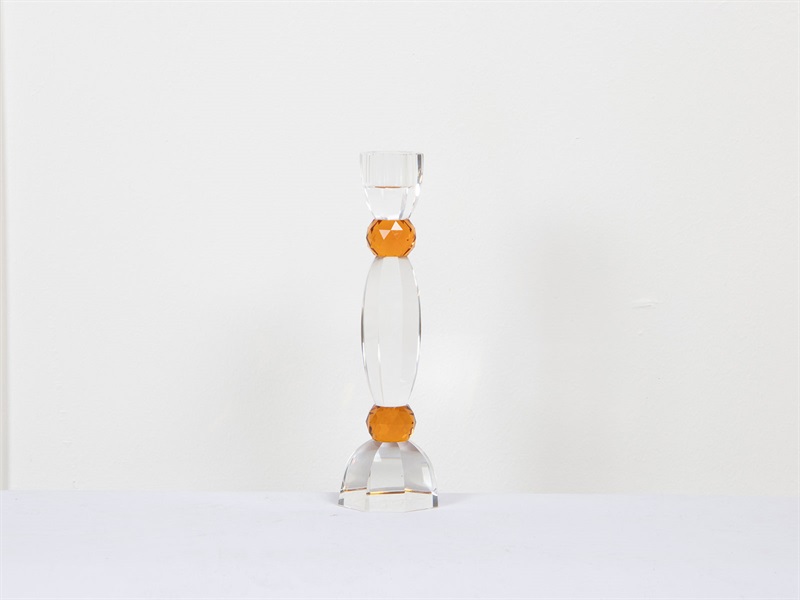 Anemone candle holder 25 cm, amber 