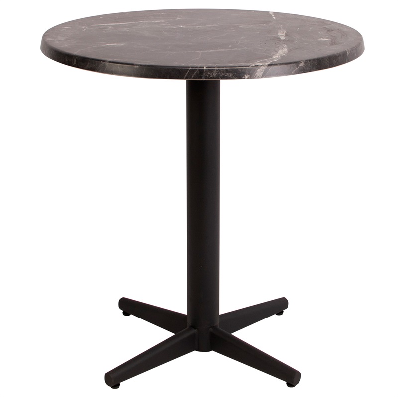 Bistro laminate café table, dark marble