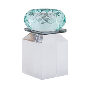 Honeysuckle tealight, clear/smoke/mint green