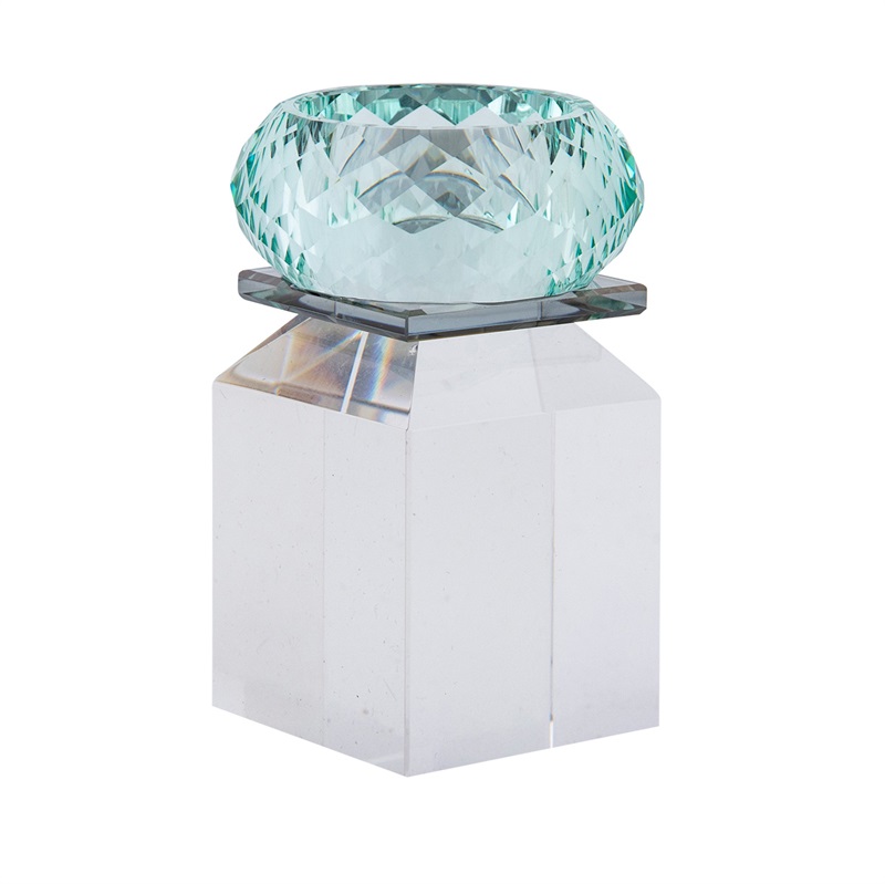 Honeysuckle tealight, clear/smoke/mint green