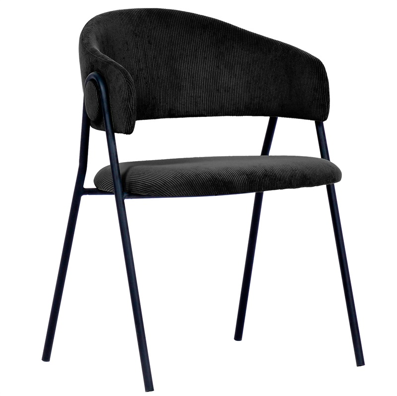 Lina dining chair, Black fabric
