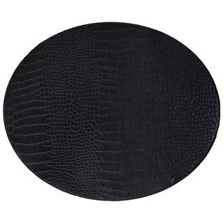 Oval placemat // black snakeskin pattern