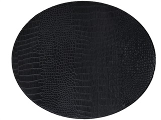 Oval placemat // black snakeskin pattern